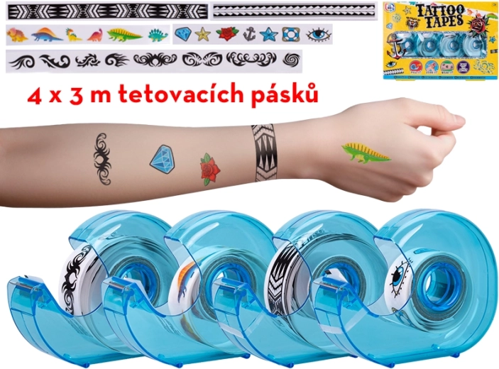 Klebestreifen mit temporären Tattoos für Kinder