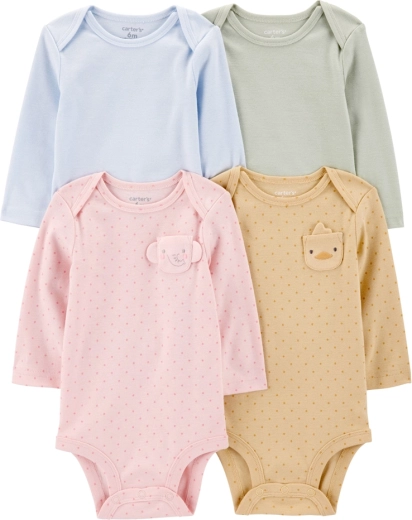 Carter's Baby-Body mit langen Ärmeln, 4er-Set, Mädchen, Gr. 56