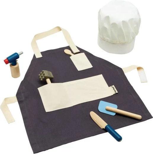 PlanToys Kinder-Kochset mit Schürze und Kochmütze