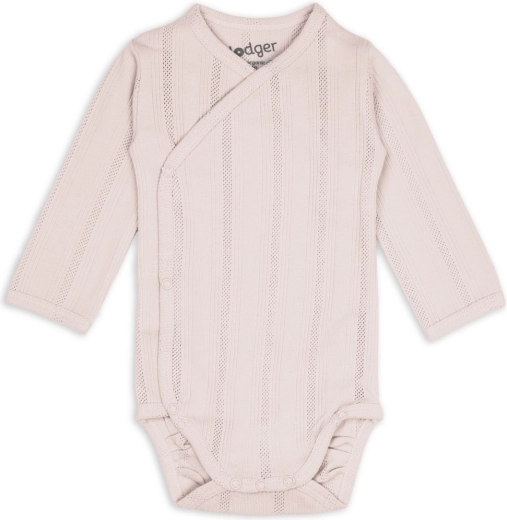 Lodger Baby-Body mit langen Ärmeln Pointelle Powder, Größe 68