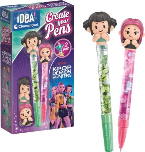 Clementoni Idea Art Mini-Fabrik für Stifte K-Pop Demon Hunters Mira und Zoey