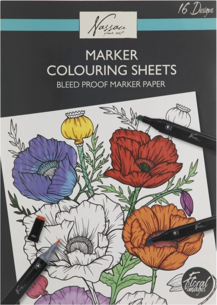 Malbücher mit Blumenmotiven 25x35 cm