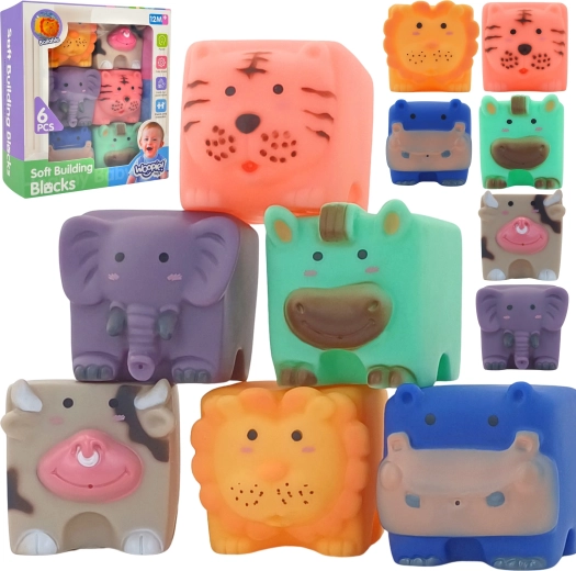 WOOPIE BABY sensorische Würfel mit Tiermotiven und Geräusch – 6 Stück