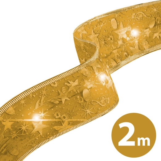 Weihnachtliches LED-Band Gold 2 m