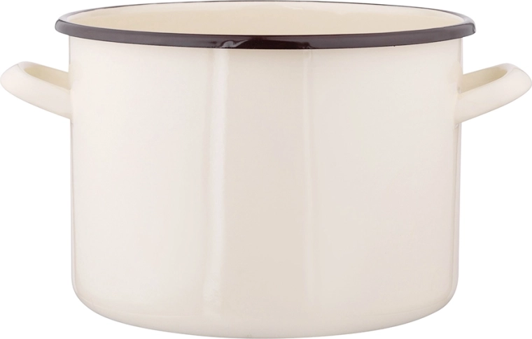 Emaillierter Topf Silesia 7,5 l cremefarben 24 cm