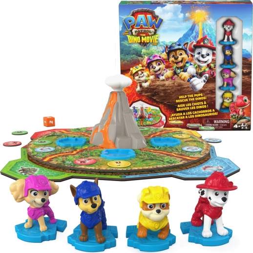Paw Patrol Dino Movie Brettspiel mit drehbarem Vulkan