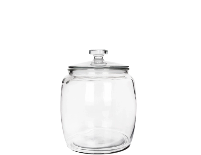 Glasdose 0,9 l rund mit Glasdeckel
