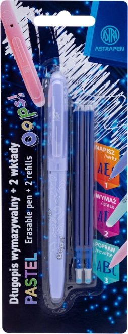 Radierbares Stift Astra Oops 0,6 mm mit 2 Minen, Pastellfarben