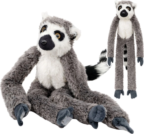 Plüsch-Lemur – kuscheliges Spielzeug mit Klettverschlüssen an den Pfoten 50 cm