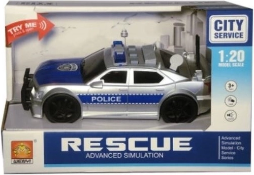Fahrendes Polizeiauto mit Licht und Sound
