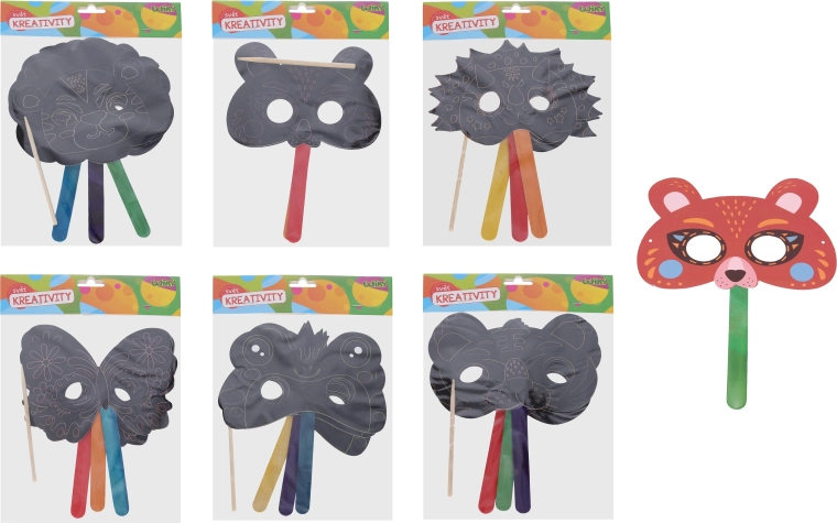 Kratzmasken Tiere – Kreativset 3 Stk.