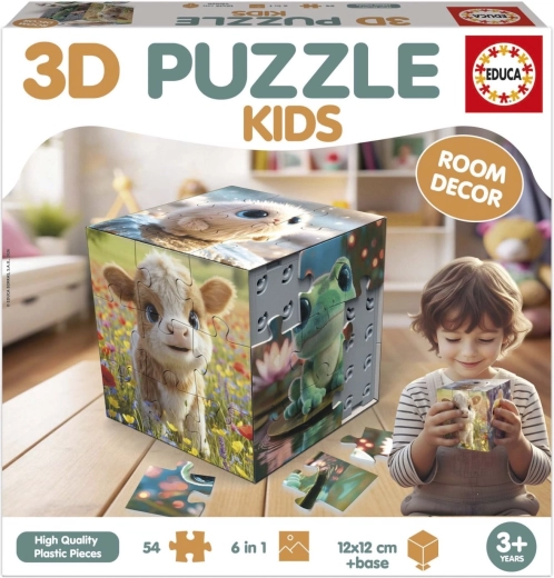 Educa 3D-Puzzle Würfel Tiere 54 Teile