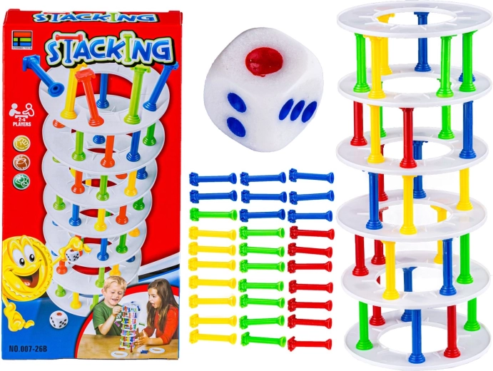 Geschicklichkeitsspiel Stacking – bunter Turm – baue einen Turm