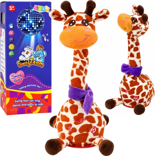Interaktive Plüschgiraffe, die tanzt, singt und Geräusche wiederholt, 30 cm