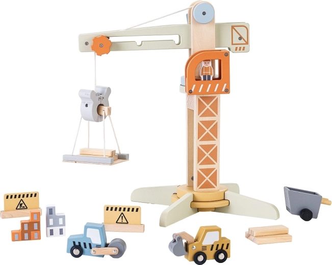 2Kids Toys Holzkran mit Zubehör