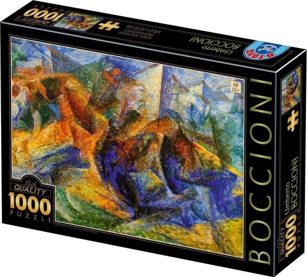 Puzzle Pferd, Reiter und Gebäude 1000 Teile