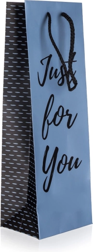 Geschenktasche für Flaschen Just For You Blue 12 × 35 × 9 cm