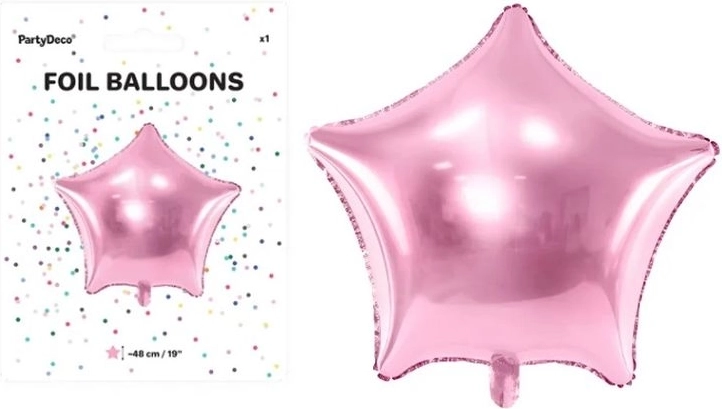 Folienballon Stern hellrosa 48 cm