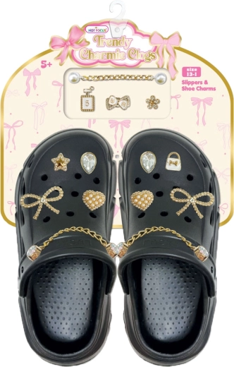 Kinder-Sandalen DELUX schwarz mit Anhängern, Gr. 33–34 (220 mm)