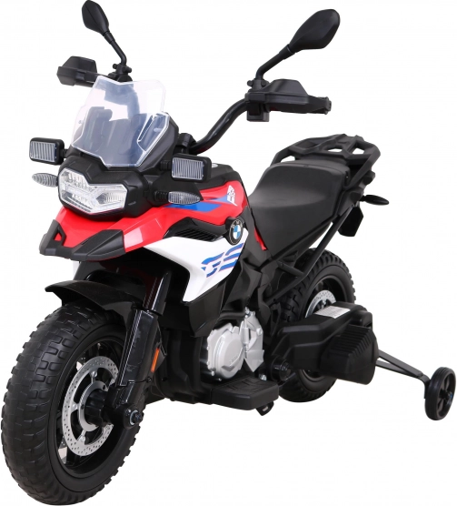 Elektrisches Kindermotorrad BMW F850 GS, rot, EVA-Räder, LED-Lichter, sanfter Start