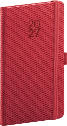Notique Taschenkalender Diamante 2027 rot 9 × 15,5 cm