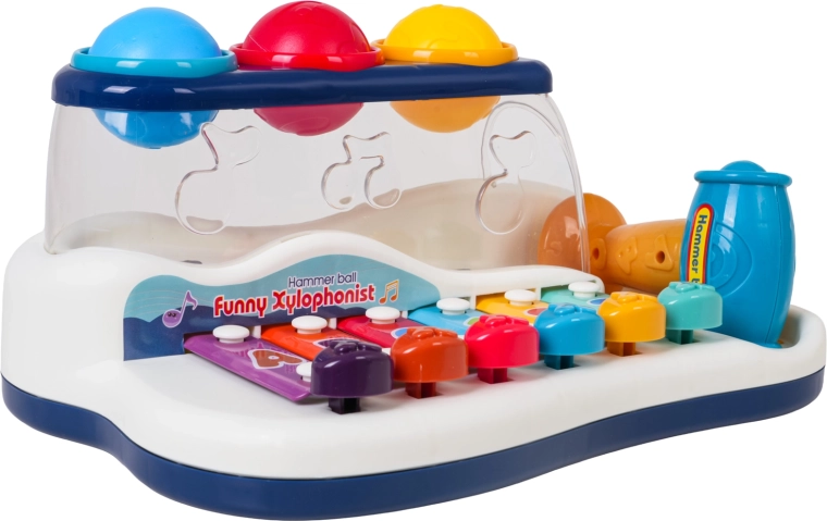 Musikspielzeug 2-in-1-Xylophon mit Klöppel und Bällen