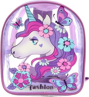 Transparenter Rucksack mit Einhorn