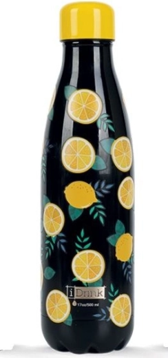 Thermosflasche mit Zitronenmotiv