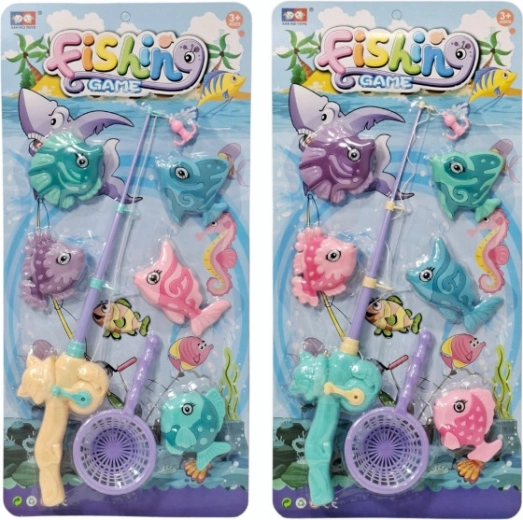 Angelspiel mit magnetischen Fischen auf Blisterkarte