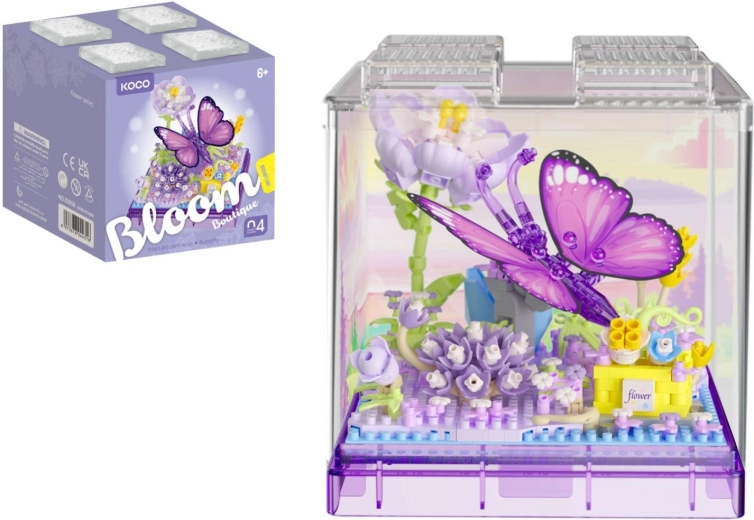 Mini-Bausatz KOCO Schmetterling in transparenter Box, 471 Teile