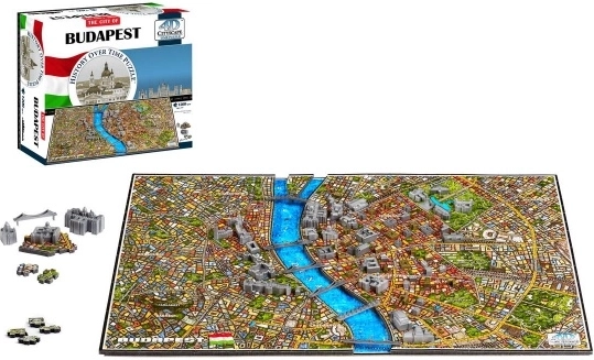 4D-Puzzle Budapest – historische Stadtkarte im Wandel der Zeit