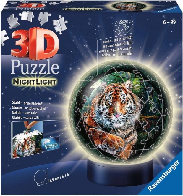 Ravensburger 3D Leuchtender Puzzleball Tiger 72 Teile