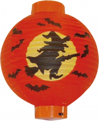 Dekorative Lampion Hexe Halloween 20 cm Batterie betrieben