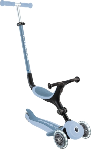 Globber Go-up Active Lights Ecologic 3in1 Kinderroller mit LED-Rollen, Blueberry
