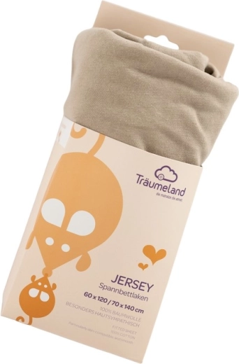 Träumeland Jersey-Spannbettlaken UNI taupe