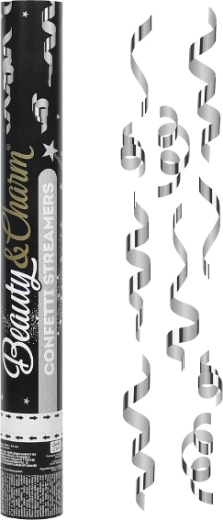 Beauty Charm pneumatische Konfetti – silberne Luftschlangen