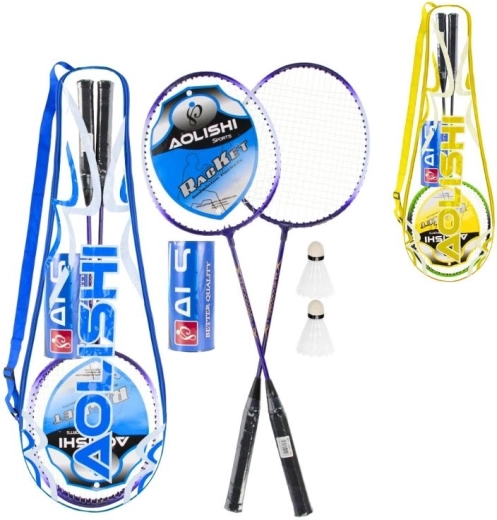 Badminton-Set im Etui (2 Schläger und 2 Federbälle) – 2 Farbvarianten