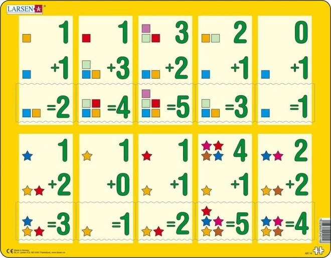 Puzzle Addition bis fünf 10 Teile