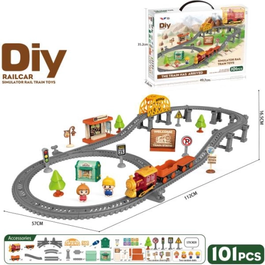 DIY Bo Railway Kinder-Eisenbahnstrecke mit 101 Teilen