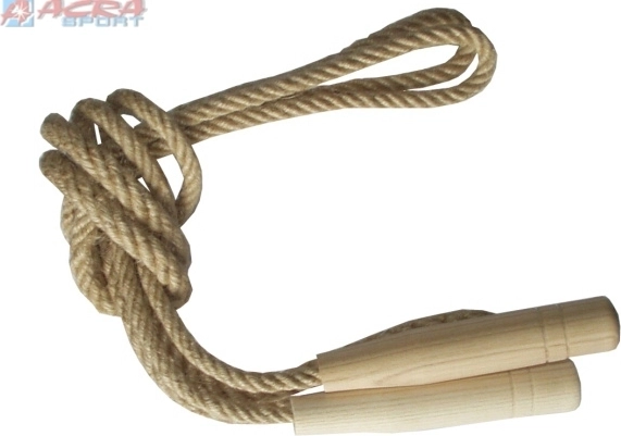 Acra Jute-Springseil konisch 2,5 m mit Holzgriffen