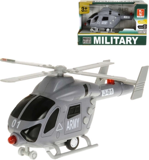 Armee-Kunststoffhubschrauber mit Batterie, Licht und Sound – 1 Stück
