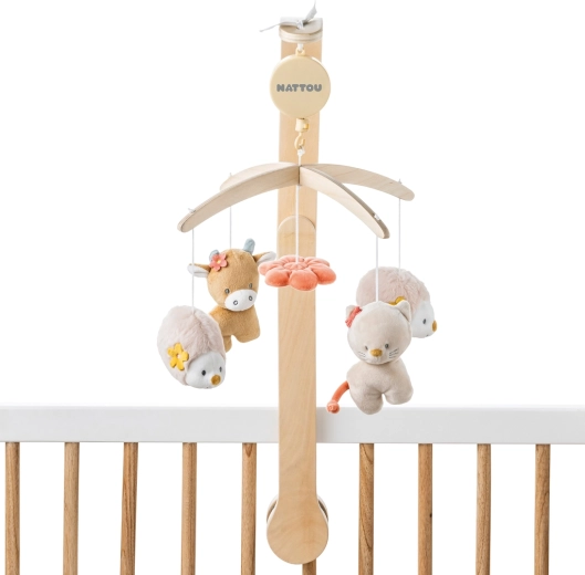 Nattou Holz-Musikmobile für das Babybett Mila, Zoe & Lana