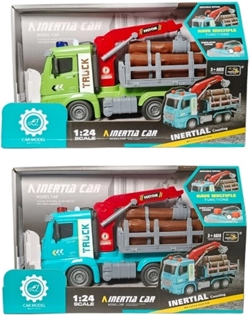 Holztransporter-Lkw mit Kran und Greifer mit Licht und Sound