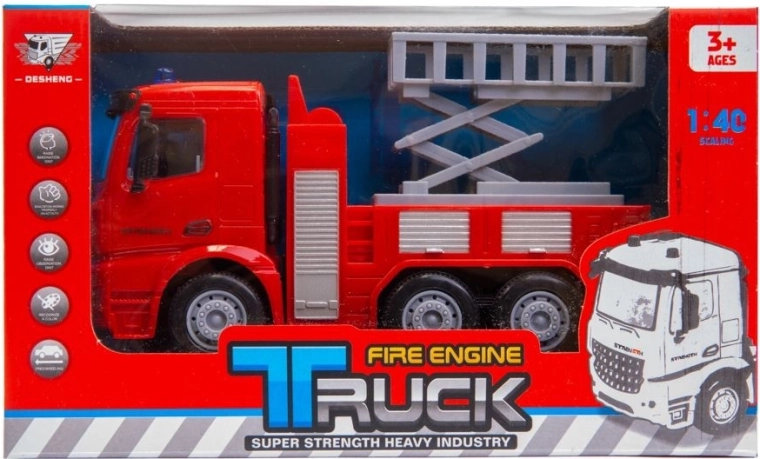 Feuerwehrauto mit Reibungsantrieb und Hebebühne - 1 Stück