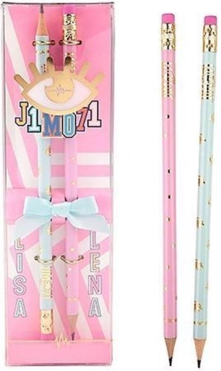 Depesche Lisa Bleistift-Set mit Radiergummi (2 Stk.)