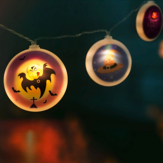 Halloween-LED-Lichterkette mit Kreisen