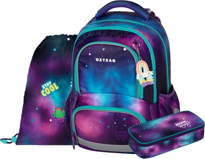 Schulset 3-tlg. OXY NEXT Dream – Rucksack, Federmäppchen und Beutel für Hausschuhe