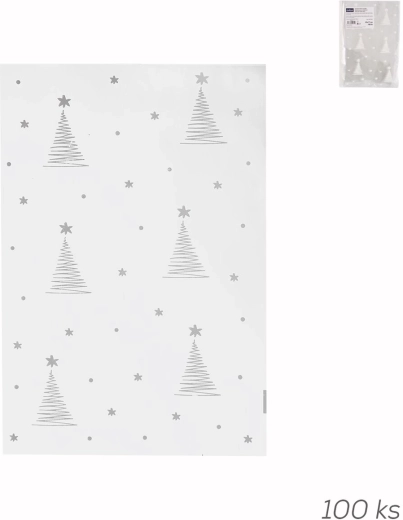 Cellophantüte mit Weihnachtsmotiv „Tannenbaum“ 25 × 17 cm, 100 Stk.
