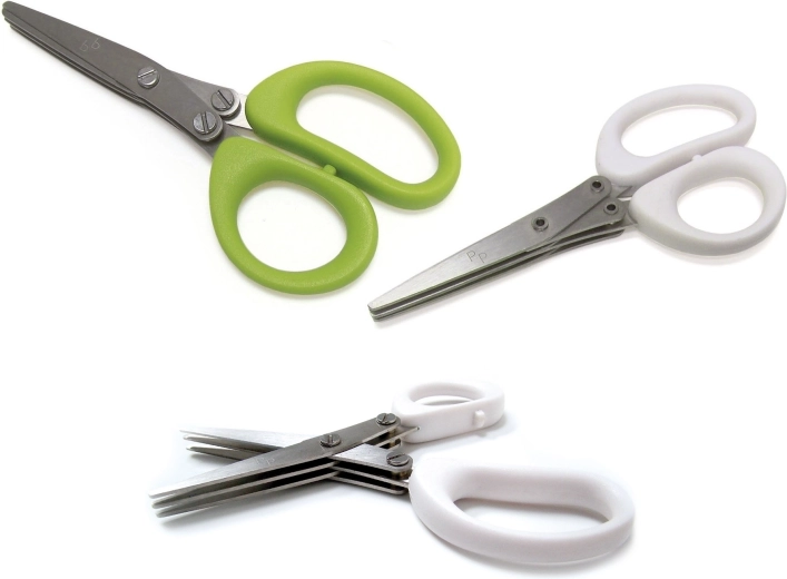 Kräuterschere mit drei Klingen 13 cm – Mix Weiß/Limette