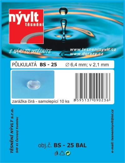 Selbstklebende transparente Halbkugel-Puffer 6,4 × 2,1 mm, Set 10 Stk.